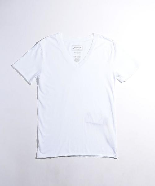 FREESEAM（フリーシーム）の「＜Freeseam＞ VN SSL CUTOFF T/Tシャツ◆（Tシャツ/カットソー・メンズ・ホワイト/ブラック・M(2)/L(3)/S(1)）」の2枚目の写真