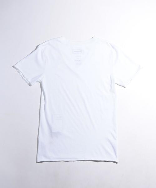 FREESEAM（フリーシーム）の「＜Freeseam＞ VN SSL CUTOFF T/Tシャツ◆（Tシャツ/カットソー・メンズ・ホワイト/ブラック・M(2)/L(3)/S(1)）」の4枚目の写真