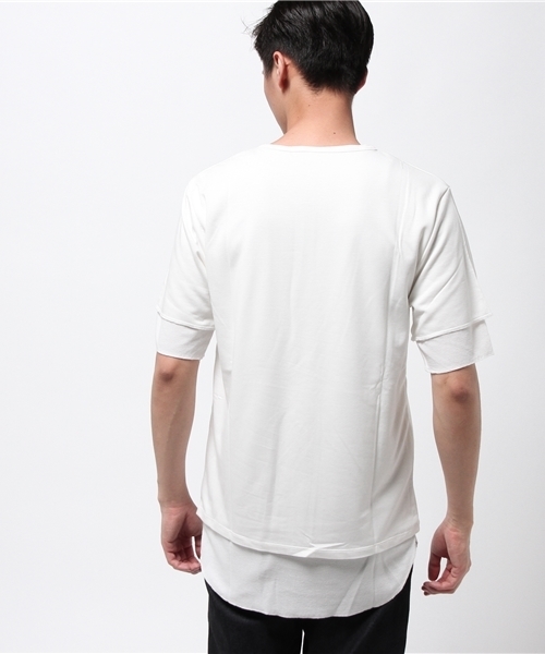 STUDIOUS(ステュディオス)の「ワッフルレイヤードハーフスリーブTシャツ (Tシャツ/カットソー・メンズ・ブラック/ホワイト・1/2/3)」の17枚目の写真