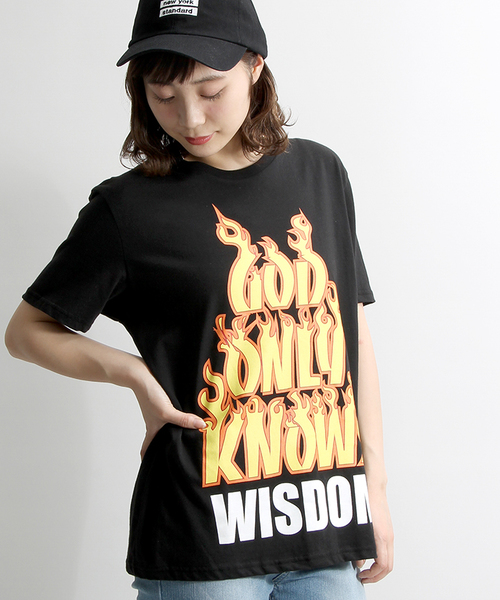 WEGO(ウィゴー)の「WEGO/ファイヤーBIGロゴTシャツ(Tシャツ/カットソー・メンズ・ブルー/ブラック・LARGE/MEDIUM)」の11枚目の写真