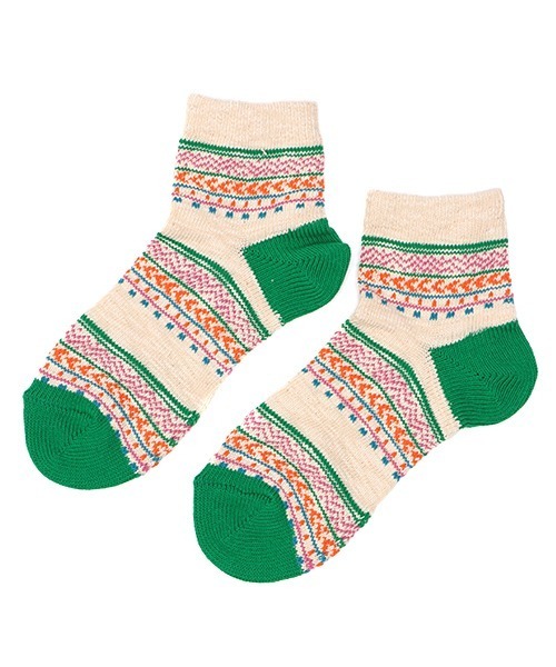 チチカカ（チチカカ）の「ネップキカボーダーアンクルソックス 23-25cm Sサイズ / 25-27cm Mサイズ（ソックス/靴下・レディース・オレンジ/ブルー/グリーン・SMALL/MEDIUM）」の9枚目の写真