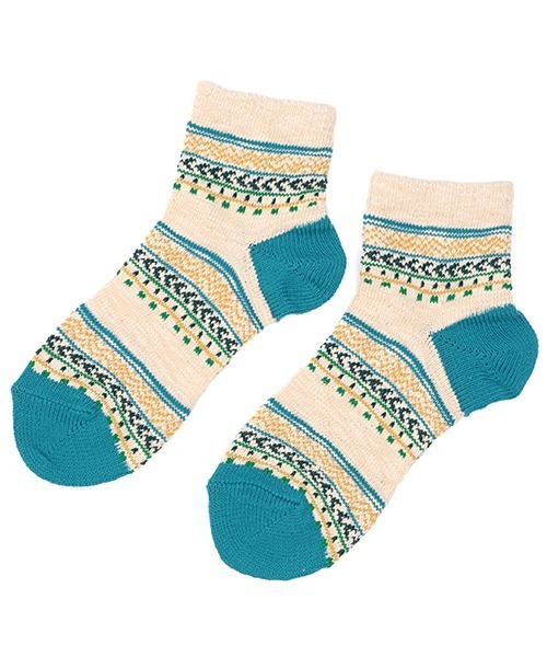 チチカカ（チチカカ）の「ネップキカボーダーアンクルソックス 23-25cm Sサイズ / 25-27cm Mサイズ（ソックス/靴下・レディース・オレンジ/ブルー/グリーン・SMALL/MEDIUM）」の8枚目の写真