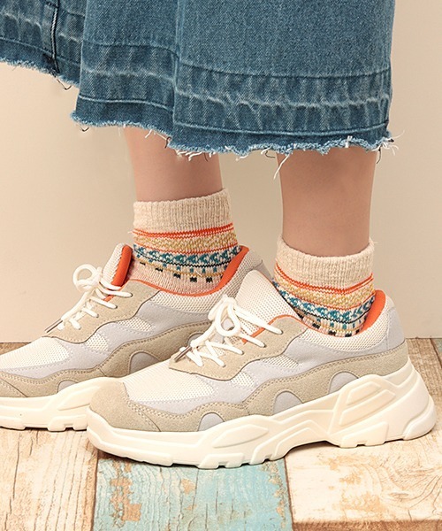 チチカカ（チチカカ）の「ネップキカボーダーアンクルソックス 23-25cm Sサイズ / 25-27cm Mサイズ（ソックス/靴下・レディース・オレンジ/ブルー/グリーン・SMALL/MEDIUM）」の10枚目の写真