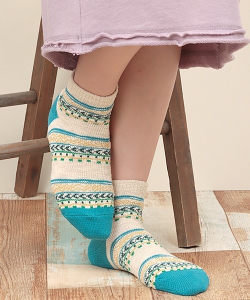 チチカカ（チチカカ）の「ネップキカボーダーアンクルソックス 23-25cm Sサイズ / 25-27cm Mサイズ（ソックス/靴下・レディース・オレンジ/ブルー/グリーン・SMALL/MEDIUM）」の12枚目の写真