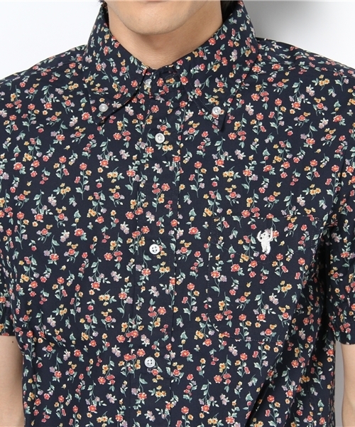 coen(コーエン)の「フラワープリントボタンダウンシャツ(シャツ/ブラウス・メンズ・ネイビー/ホワイト・X-LARGE/SMALL/MEDIUM/LARGE)」の5枚目の写真