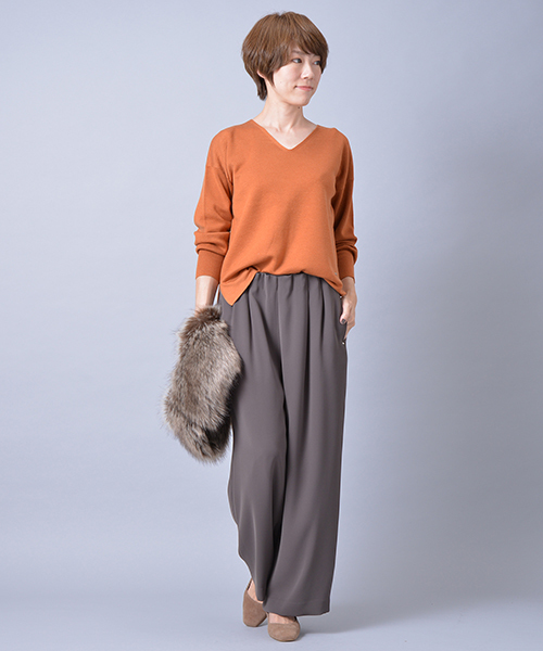 un dix cors(アンディコール)の「キャタピラーダブルクロスパンツ(その他パンツ・レディース・ネイビー/キャメル/カーキ・36/38)」の12枚目の写真