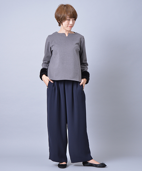 un dix cors(アンディコール)の「キャタピラーダブルクロスパンツ(その他パンツ・レディース・ネイビー/キャメル/カーキ・36/38)」の14枚目の写真