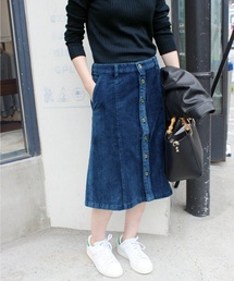 LE DENIM ベルベットスカート◆