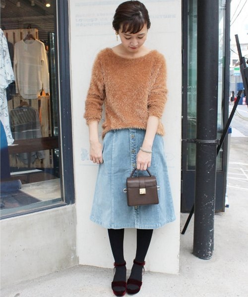 SLOBE IENA(スローブイエナ)の「LE DENIM ベルベットスカート◆(スカート・レディース・ネイビー/ブルー・36/38/40)」の20枚目の写真