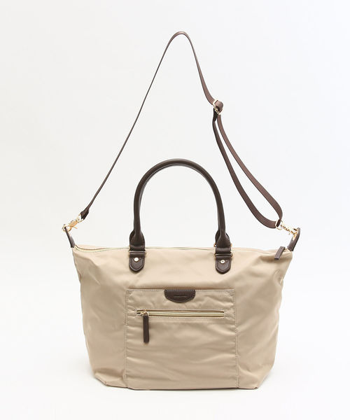 Afternoon Tea(アフタヌーンティー)の「はっ水ナイロンツイルトートバッグ(トートバッグ・レディース・ベージュ・ONE SIZE)」の3枚目の写真