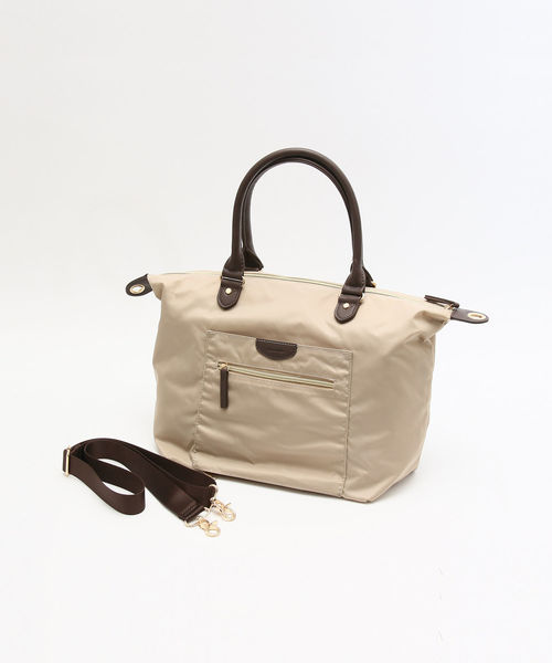 Afternoon Tea(アフタヌーンティー)の「はっ水ナイロンツイルトートバッグ(トートバッグ・レディース・ベージュ・ONE SIZE)」の14枚目の写真