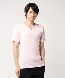 セクシーな男のVネック半袖Tシャツ ランダムテレコ