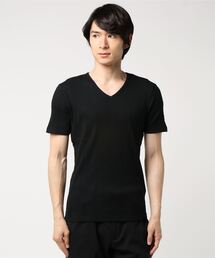 セクシーな男のVネック半袖Tシャツ ランダムテレコ