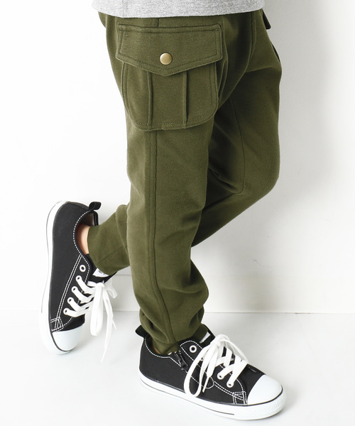 devirock(デビロック)の「上質ストレッチカーゴパンツ ロングパンツ(その他パンツ・キッズ・ヘザーチャコール/パープル系その他/カーキ/ネイビー/ブラック・140cm/150cm/160cm/100cm/110cm/120cm/130cm/95cm/80cm/90cm)」の1枚目の写真