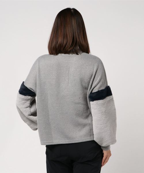 STYLEBLOCK（スタイルブロック）の「起毛×フェイクファースリーブプルオーバー（ニット/セーター・レディース・ブラック/グレー/アイボリー/ブラウン・M）」の5枚目の写真