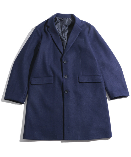 WEGO（ウィゴー）の「WEGO/ニットメルトンチェスターコート（チェスターコート・メンズ・ブラック/ネイビー/グレー/キャメル・SMALL/MEDIUM/LARGE）」の6枚目の写真