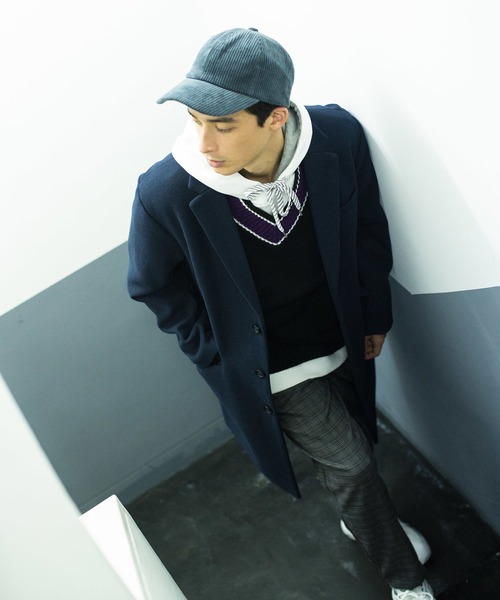 WEGO（ウィゴー）の「WEGO/ニットメルトンチェスターコート（チェスターコート・メンズ・ブラック/ネイビー/グレー/キャメル・SMALL/MEDIUM/LARGE）」の21枚目の写真