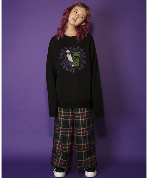 Candy Stripper（キャンディストリッパー）の「TAKE IT EASY ニット（ニット/セーター・レディース・ブラック/ネイビー/グリーン/ベージュ・2）」の7枚目の写真