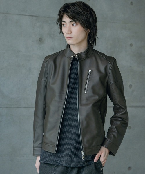 SHEEP LEATHER/シープレザー シングルライダースジャケット