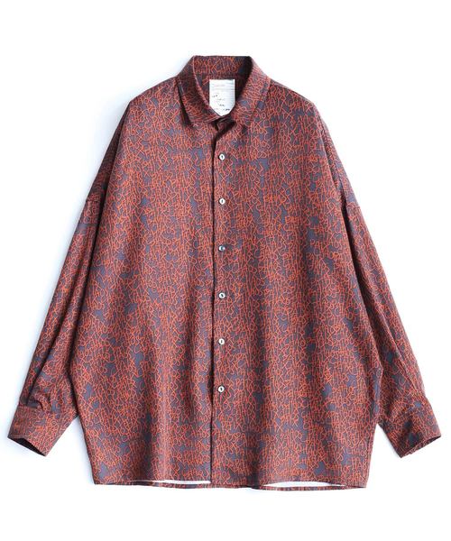 SHAREEF（シャリーフ）の「LETTERING PATTERN L/S SHIRTS（シャツ/ブラウス・メンズ・オレンジ/ブラック/モカ・1/3/2）」の21枚目の写真