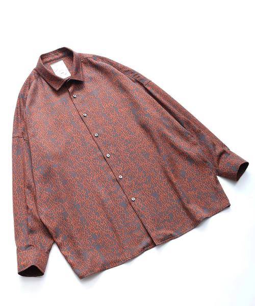 SHAREEF（シャリーフ）の「LETTERING PATTERN L/S SHIRTS（シャツ/ブラウス・メンズ・オレンジ/ブラック/モカ・1/3/2）」の10枚目の写真