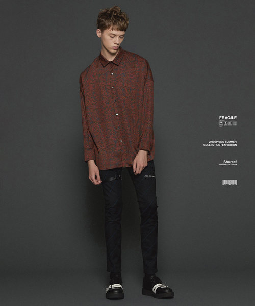 SHAREEF（シャリーフ）の「LETTERING PATTERN L/S SHIRTS（シャツ/ブラウス・メンズ・オレンジ/ブラック/モカ・1/3/2）」の8枚目の写真