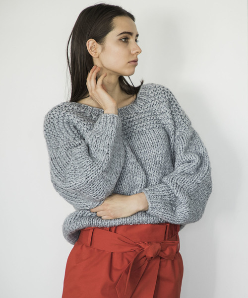 Emma Taylor(エマテイラー)の「【STYLEBAR】ハンドニットガーターステッチプルオーバー(ニット/セーター)」|グレー