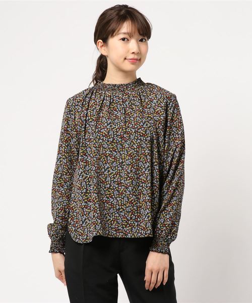 YECCA VECCA(イェッカヴェッカ)の「・小花プリントハイネックブラウス(シャツ/ブラウス・レディース・マルチ/ラベンダー・FREE)」の1枚目の写真