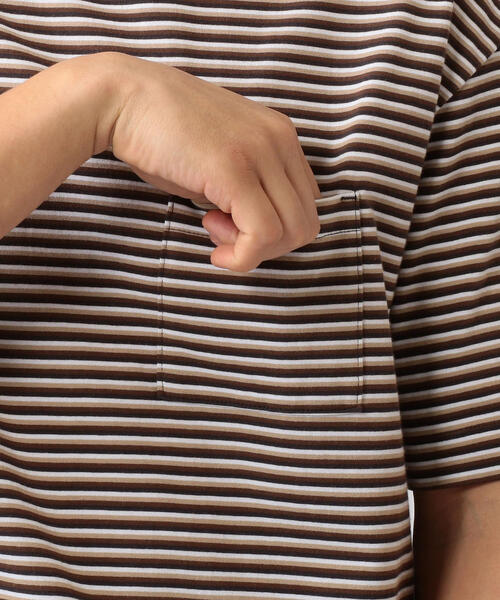 Steven Alan（スティーブンアラン）の「＜Steven Alan＞ LIGHT TRKY BORDER RINGER TEE/Tシャツ（Tシャツ/カットソー・メンズ・ベージュ/ライトブルー・X-LARGE/LARGE/SMALL/MEDIUM）」の8枚目の写真