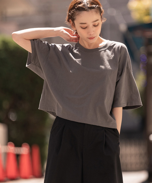 ROOPTOKYO（ループトウキョウ）の「made in standard ショートプルオーバーカットソー（Tシャツ/カットソー・レディース・ホワイト/ブラック/ベージュ/チャコール・FREE）」の3枚目の写真