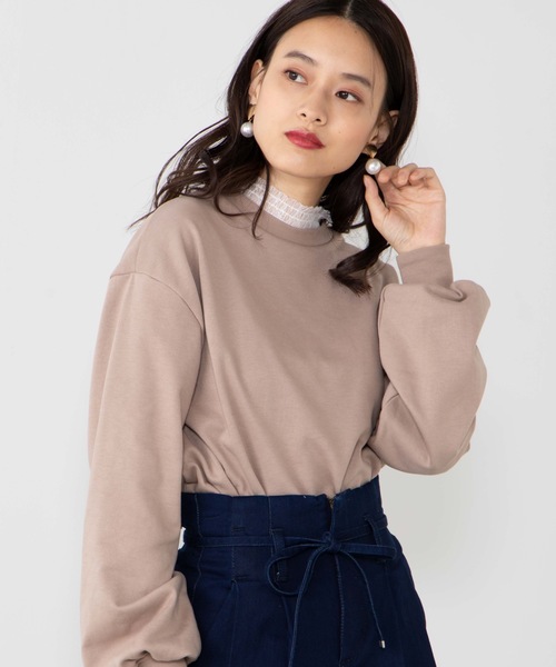 WEGO(ウィゴー)の「WEGO/シャーリングレーススウェット(スウェット・レディース・ブラック/ベージュ/パープル/アイボリー/ダークグリーン/ピンク/スミクロ・FREE)」の5枚目の写真