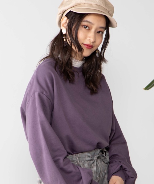 WEGO(ウィゴー)の「WEGO/シャーリングレーススウェット(スウェット・レディース・ブラック/ベージュ/パープル/アイボリー/ダークグリーン/ピンク/スミクロ・FREE)」の1枚目の写真