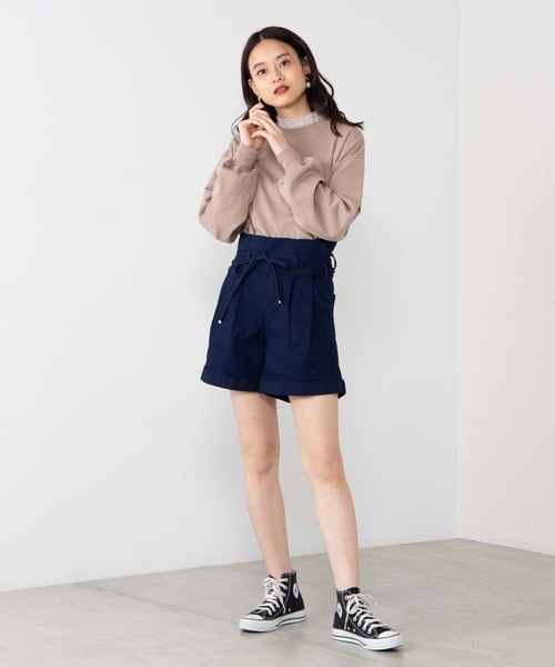 WEGO(ウィゴー)の「WEGO/シャーリングレーススウェット(スウェット・レディース・ブラック/ベージュ/パープル/アイボリー/ダークグリーン/ピンク/スミクロ・FREE)」の8枚目の写真