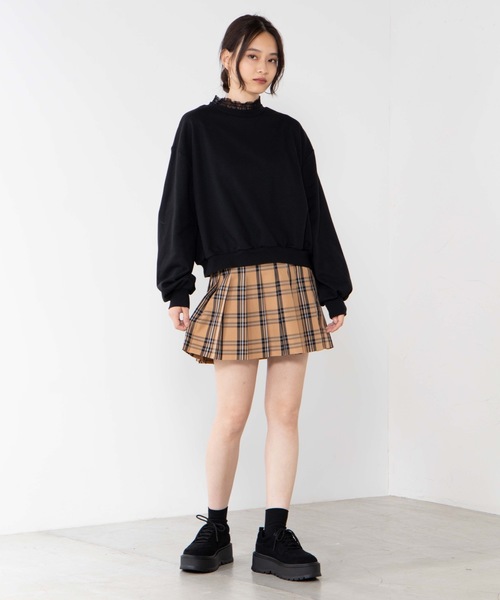 WEGO(ウィゴー)の「WEGO/シャーリングレーススウェット(スウェット・レディース・ブラック/ベージュ/パープル/アイボリー/ダークグリーン/ピンク/スミクロ・FREE)」の19枚目の写真
