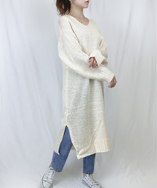 Vネックスリットニットワンピース ワンピース Zozotown限定アイテム Stylesea スタイルシー のファッション セール Zozotown限定アイテム Nd067 5249 をセール価格で購入できます Stylesea ワンピース 楽天最安値に挑戦