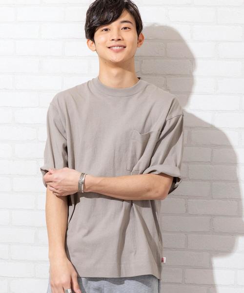 coen(コーエン)の「USAコットンヘビーウェイトビッグシルエットポケットTシャツ(一部WEB限定カラー)#(Tシャツ/カットソー・メンズ・オフホワイト/グレー/ブラック/その他/ベージュ/ネイビー/ダークブラウン/ライム/パープル/オレンジ/イエロー/ケリー・LARGE/SMALL/X-LARGE/MEDIUM)」の3枚目の写真