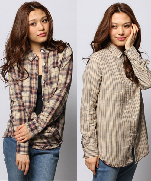 goa(ゴア)の「オーバーダイダブルガーゼチェック リバーシブルシャツ(シャツ/ブラウス・レディース・ブラック/ベージュ/グリーン/ブルー/レッド・FREE)」の3枚目の写真