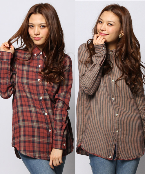 goa(ゴア)の「オーバーダイダブルガーゼチェック リバーシブルシャツ(シャツ/ブラウス・レディース・ブラック/ベージュ/グリーン/ブルー/レッド・FREE)」の5枚目の写真