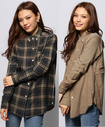 goa | ｵｰﾊﾞｰﾀﾞｲﾀﾞﾌﾞﾙｶﾞｰｾﾞﾁｪｯｸ ﾘﾊﾞｰｼﾌﾞﾙｼｬﾂ(シャツ/ブラウス)