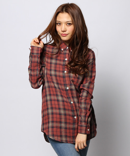 goa(ゴア)の「オーバーダイダブルガーゼチェック リバーシブルシャツ(シャツ/ブラウス・レディース・ブラック/ベージュ/グリーン/ブルー/レッド・FREE)」の7枚目の写真