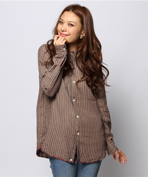 goa(ゴア)の「オーバーダイダブルガーゼチェック リバーシブルシャツ(シャツ/ブラウス・レディース・ブラック/ベージュ/グリーン/ブルー/レッド・FREE)」の17枚目の写真