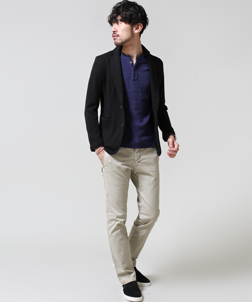 NANO universe(ナノユニバース)の「天竺編みJK(テーラードジャケット・メンズ・ブラック/チャコール/ベージュ/ネイビー・MEDIUM/X-LARGE/SMALL/LARGE)」の12枚目の写真