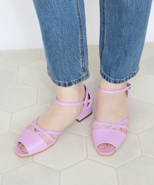 【セール】カッティングフラットサンダル（サンダル）｜Fin（フィン）