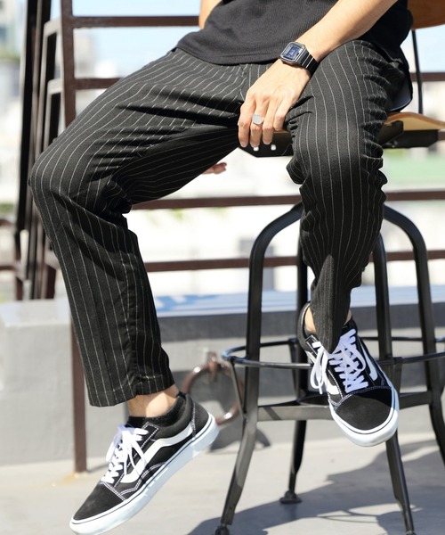 ８(eight)（エイト）の「チェックアンクルテーパードパンツ（チノパンツ・メンズ・ブラック/ベージュ/ブラウン/グレー/グレー系その他/ブラック系その他/ブラウン系その他/ネイビー・MEDIUM/LARGE/X-LARGE）」の3枚目の写真