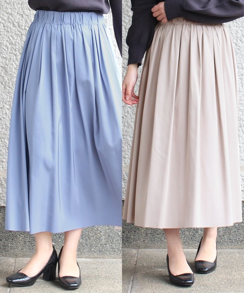 TRUDEA（トルディア）の「リバーシブル　ロングスカート（スカート・レディース・カーキ/ピンク/イエロー/ブルー/ネイビー/ブラック/グリーン/ブラウン/ライトグレー/ラベンダー/モカ/サックスブルー/パープル/アイボリー/ミント/オレンジ/グレイッシュブルー/レンガ・MEDIUM）」の11枚目の写真