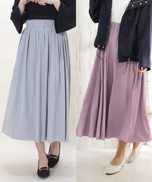 TRUDEA（トルディア）の「リバーシブル　ロングスカート（スカート・レディース・カーキ/ピンク/イエロー/ブルー/ネイビー/ブラック/グリーン/ブラウン/ライトグレー/ラベンダー/モカ/サックスブルー/パープル/アイボリー/ミント/オレンジ/グレイッシュブルー/レンガ・MEDIUM）」の16枚目の写真