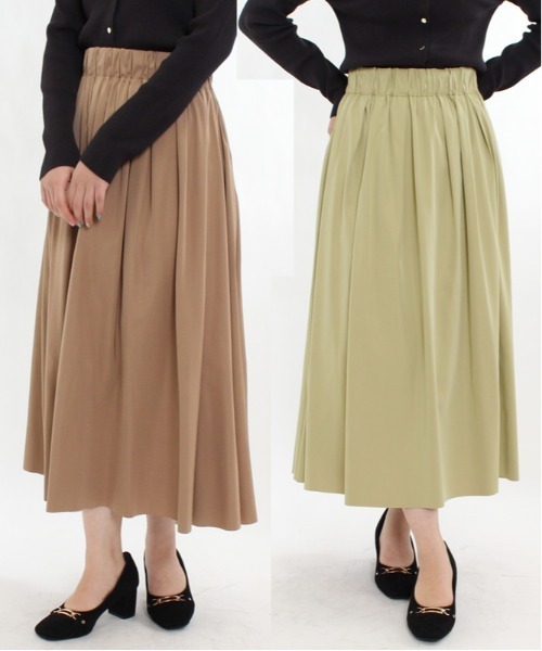 TRUDEA（トルディア）の「リバーシブル　ロングスカート（スカート・レディース・カーキ/ピンク/イエロー/ブルー/ネイビー/ブラック/グリーン/ブラウン/ライトグレー/ラベンダー/モカ/サックスブルー/パープル/アイボリー/ミント/オレンジ/グレイッシュブルー/レンガ・MEDIUM）」の18枚目の写真