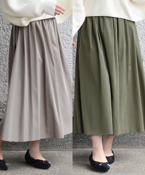 TRUDEA（トルディア）の「リバーシブル　ロングスカート（スカート・レディース・カーキ/ピンク/イエロー/ブルー/ネイビー/ブラック/グリーン/ブラウン/ライトグレー/ラベンダー/モカ/サックスブルー/パープル/アイボリー/ミント/オレンジ/グレイッシュブルー/レンガ・MEDIUM）」の6枚目の写真