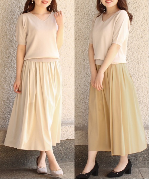 TRUDEA（トルディア）の「リバーシブル　ロングスカート（スカート・レディース・カーキ/ピンク/イエロー/ブルー/ネイビー/ブラック/グリーン/ブラウン/ライトグレー/ラベンダー/モカ/サックスブルー/パープル/アイボリー/ミント/オレンジ/グレイッシュブルー/レンガ・MEDIUM）」の22枚目の写真