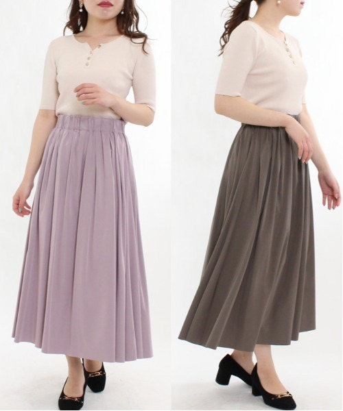 TRUDEA（トルディア）の「リバーシブル　ロングスカート（スカート・レディース・カーキ/ピンク/イエロー/ブルー/ネイビー/ブラック/グリーン/ブラウン/ライトグレー/ラベンダー/モカ/サックスブルー/パープル/アイボリー/ミント/オレンジ/グレイッシュブルー/レンガ・MEDIUM）」の20枚目の写真